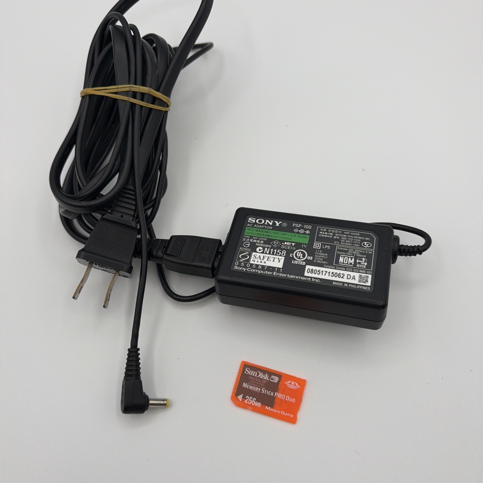 Genuine OEM Sony PSP-100 Power PSP 1000, 2000 & 3000 Charger SD Card Orange