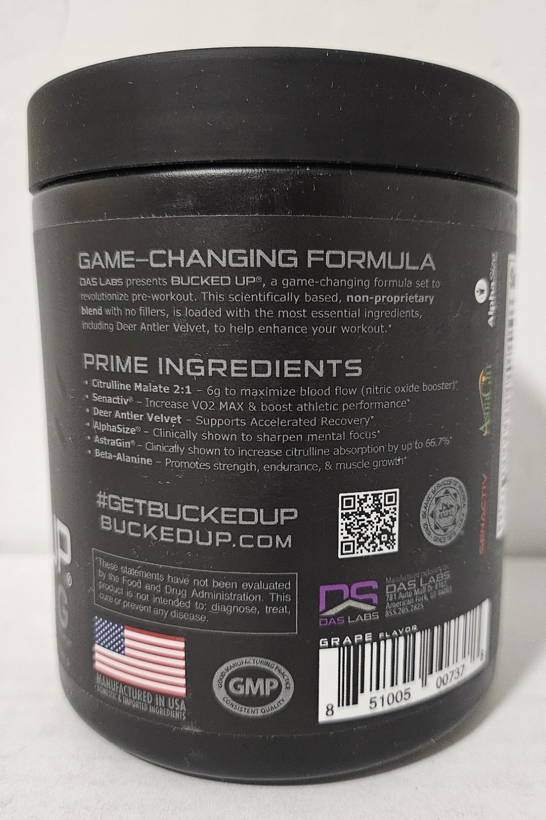 Bucked Up Pre-Workout Grape Gainz Pre Workout 11.4oz (324g)