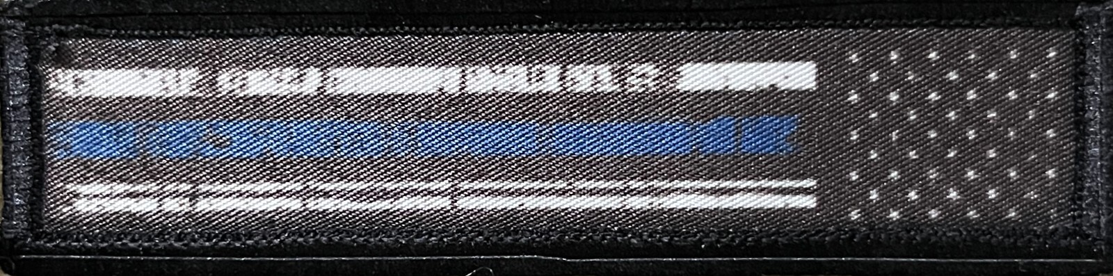 1x4 Thin Blue Line USA Flag Morale Patch Tactical Military Army Funny Badge Hook
