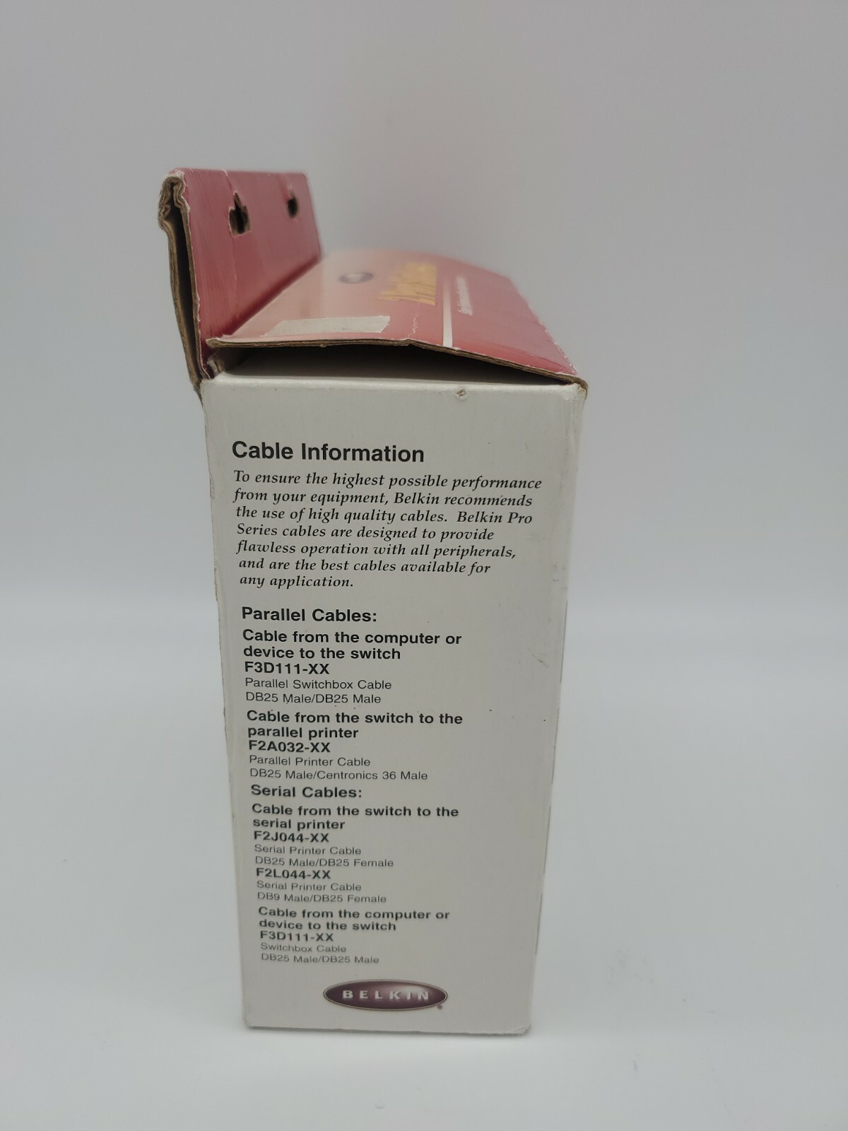 Belkin F1B024-V 2 Port Slimswitch Data Switch OPEN BOX...