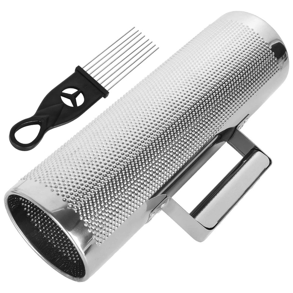 12" x 4" Metal Guiro Instrument with Scraper, Stainless Steel Guiro Shaker, S...