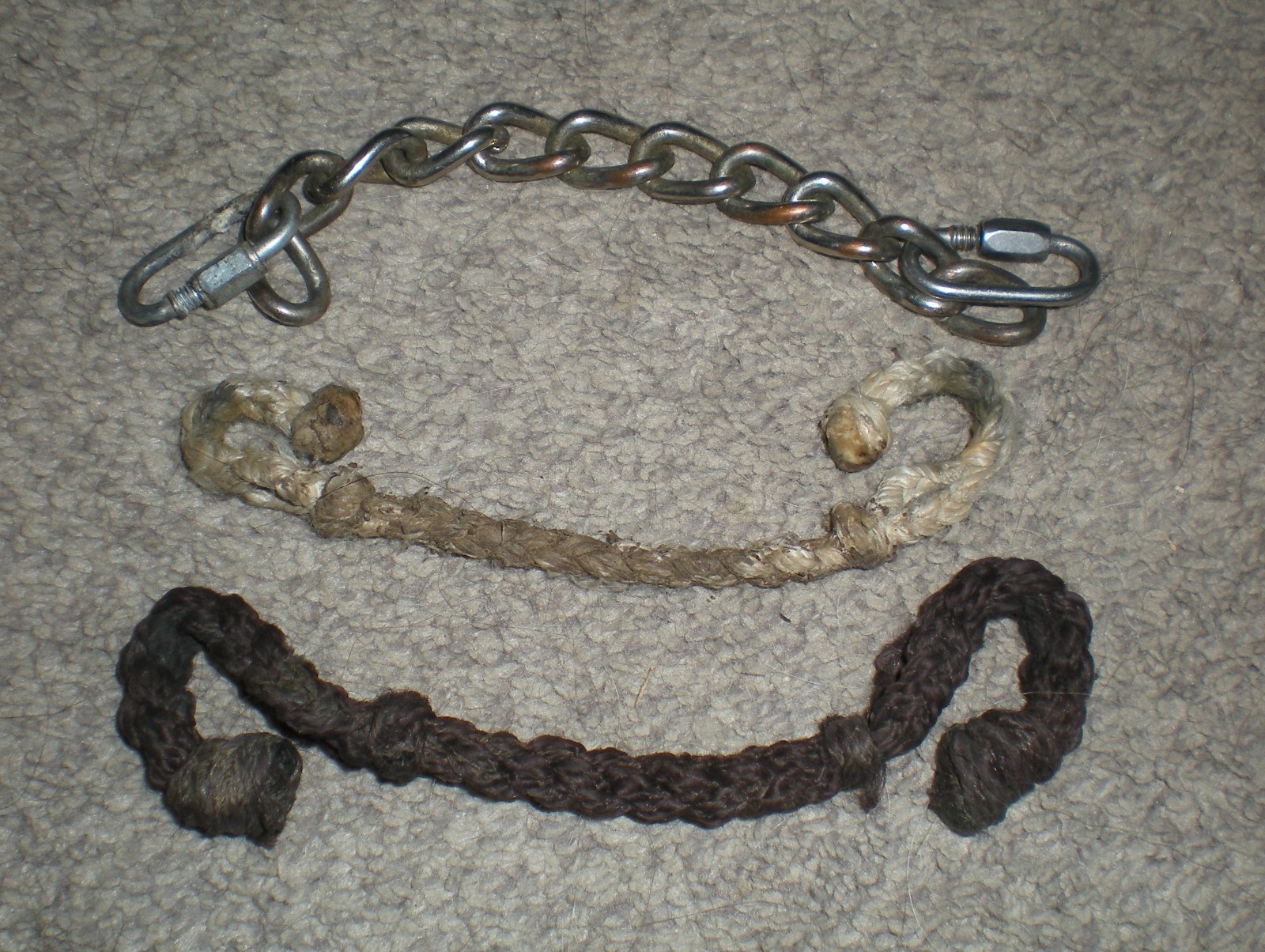 3 Western Crub Straps Braided Nylon and Chain