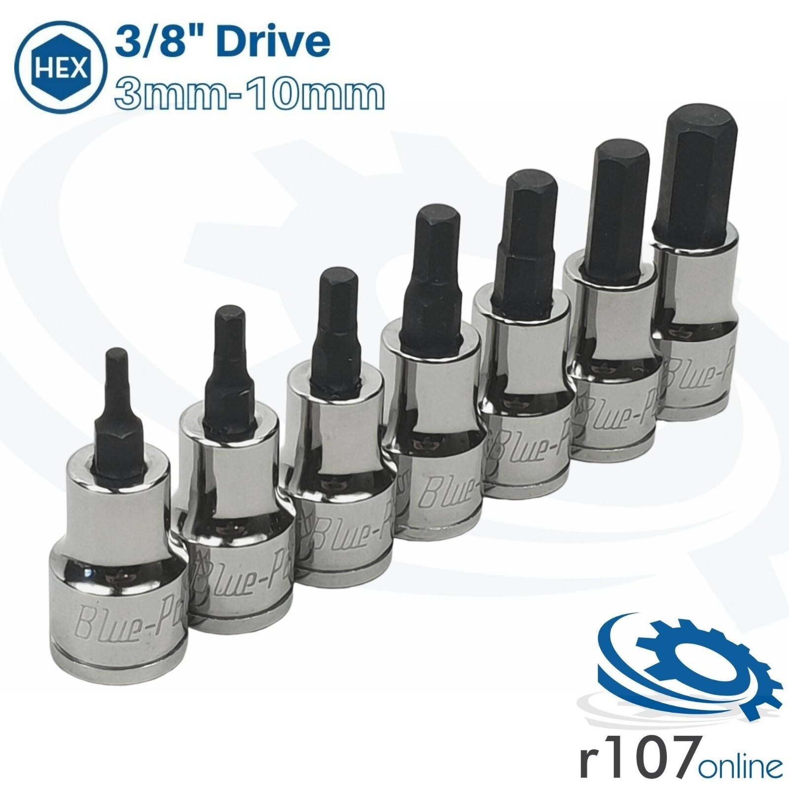 Blue Point 3/8" Hex Socket Set 3-10mm - As sold by Snap On