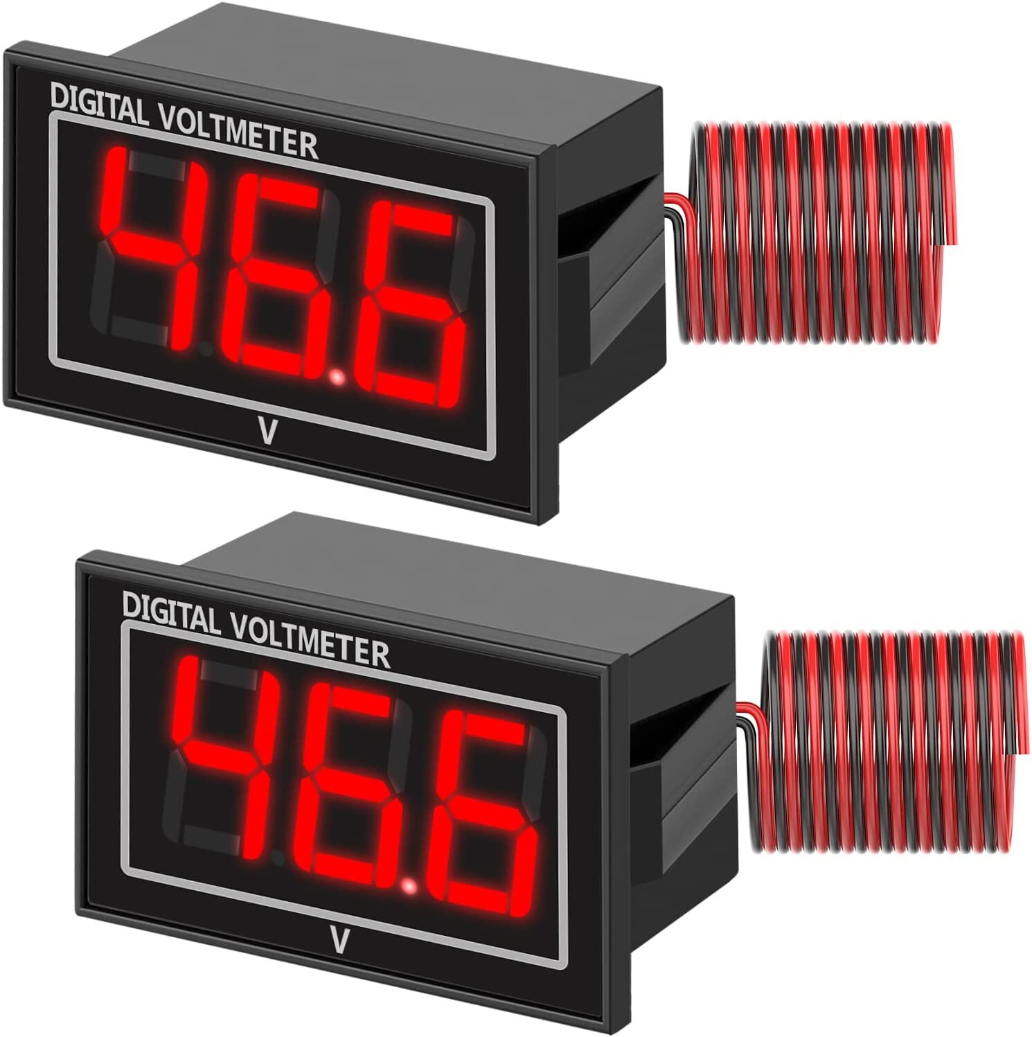 2x 12V Digital LED Display Voltmeter Voltage Gauge Panel Meter Car Motorcycle