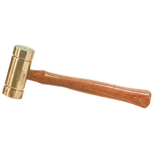K Tool 71733 Brass Hammer, 32 oz, Non-Sparking, with Wooden Handle