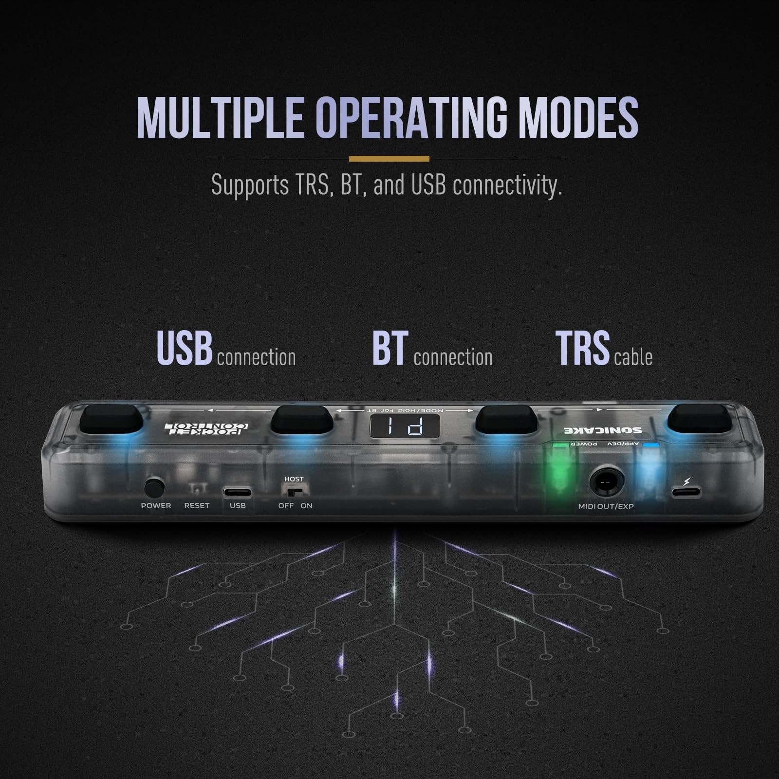 SONICAKE Pocket Control - MIDI Foot Controller, Wired/Wireless MIDI Transmiss...