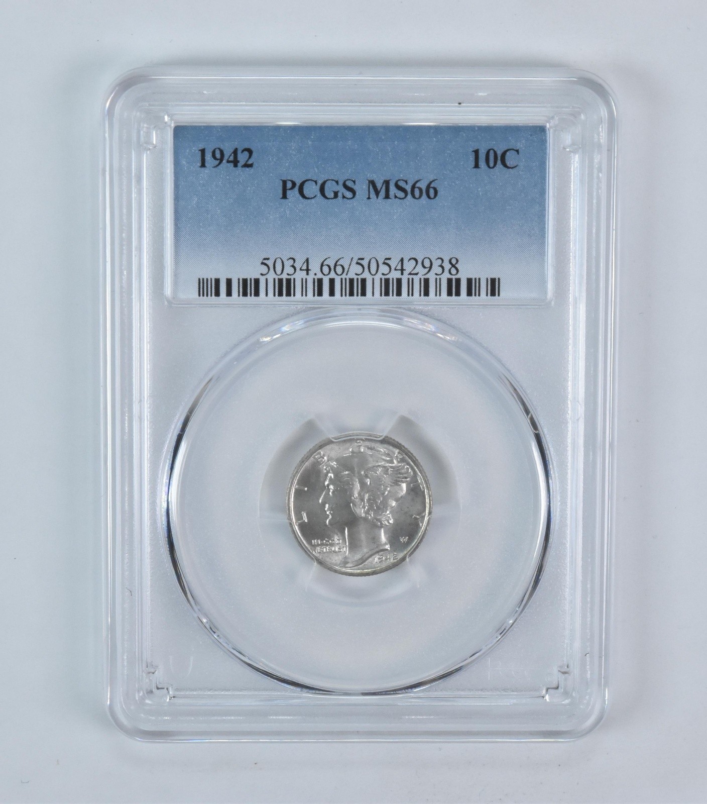 1942 Mercury Dime MS66 PCGS Blue Label