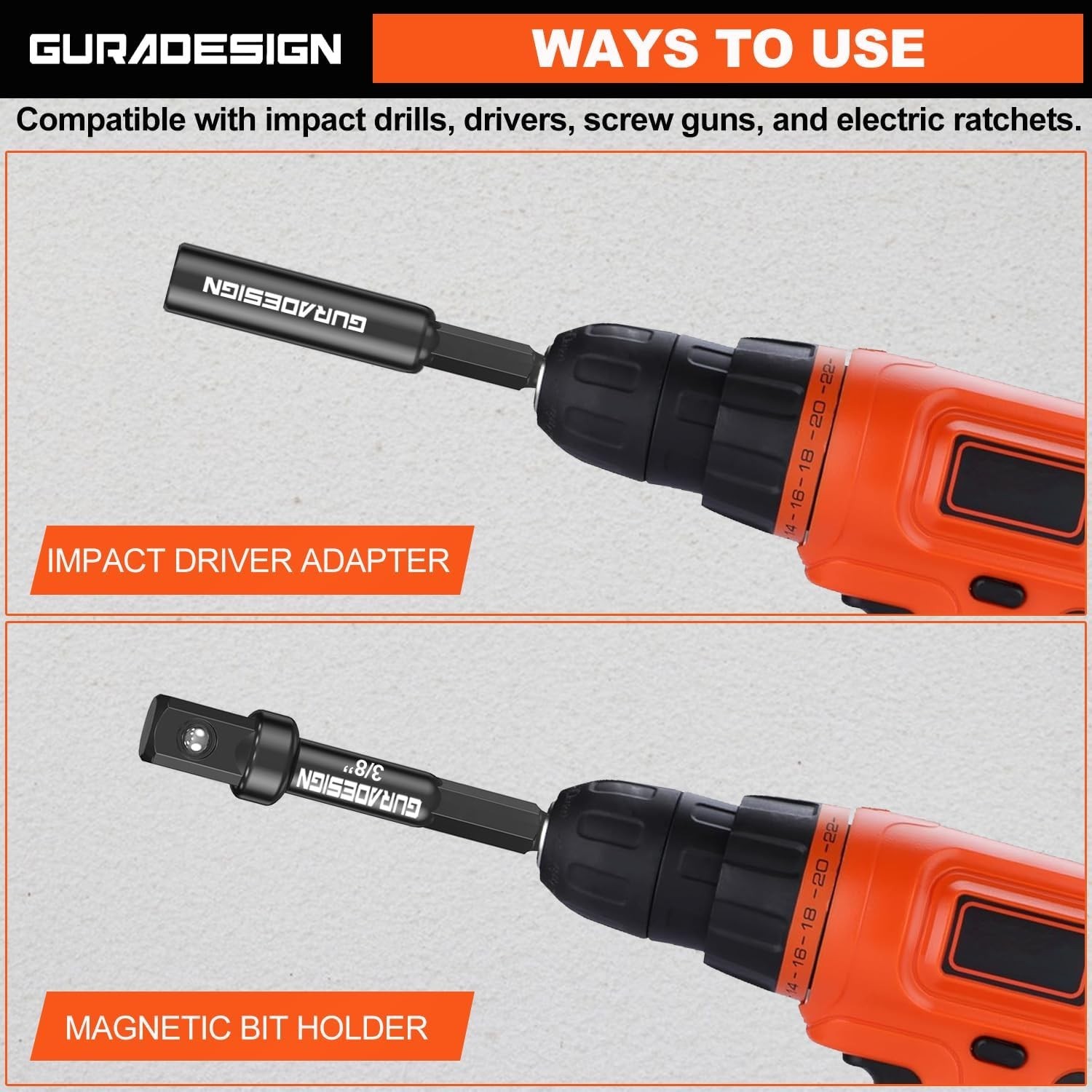 9-Piece Impact Drill Socket Adapter Set and Universal Joints Socket Set..