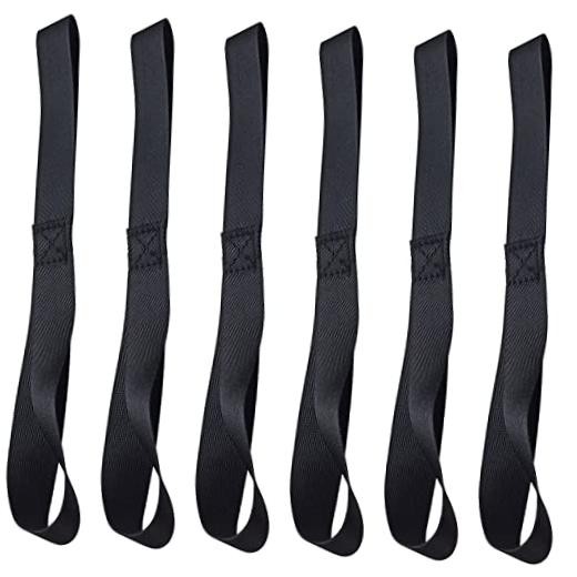 Black Soft Loop Tie Down Straps - 6 Pack - 4500Lbs Breaking Strength
