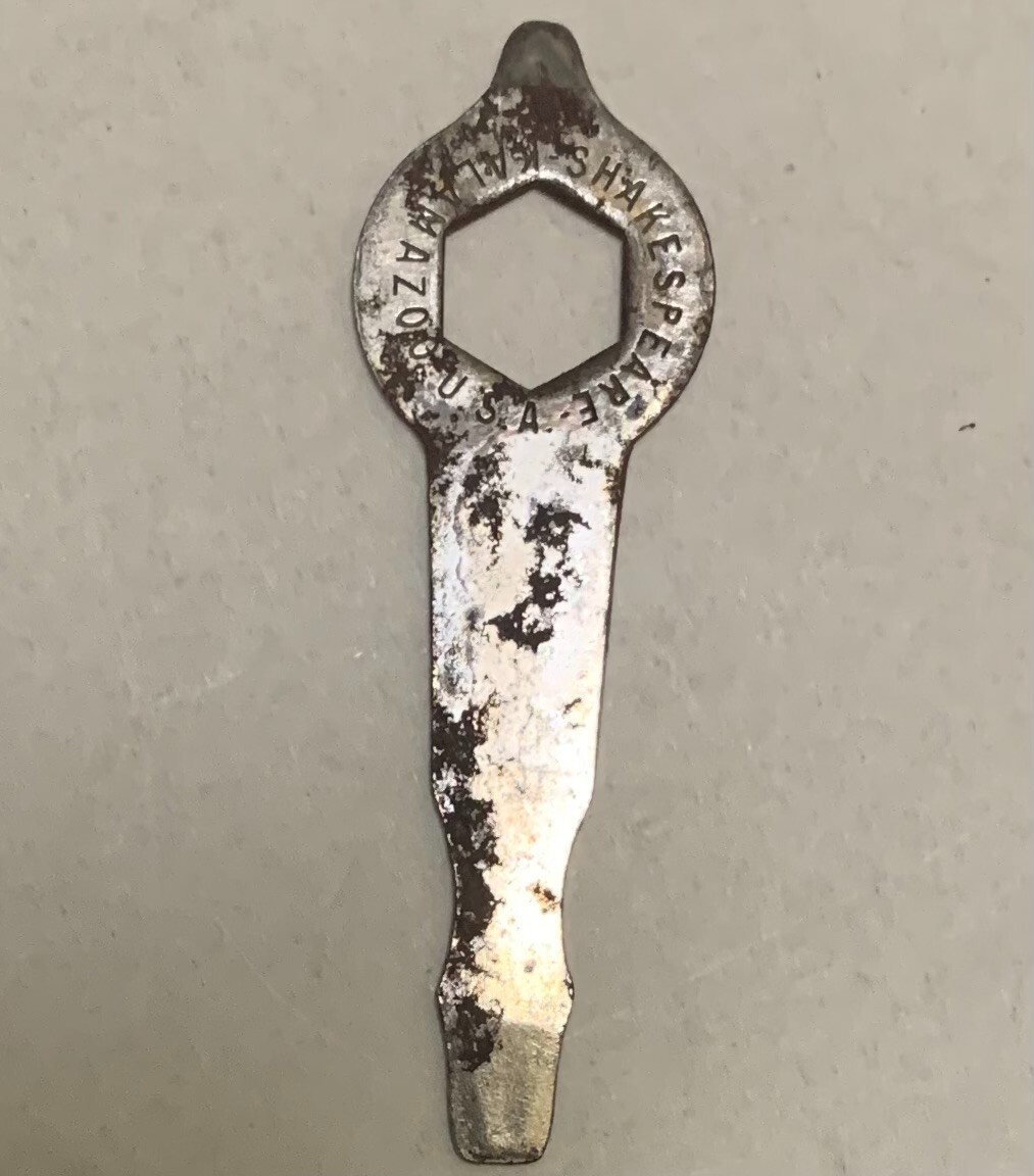 Vintage Fishing Shakespeare reel tool wrench screwdriver Kalamazoo USA tackle