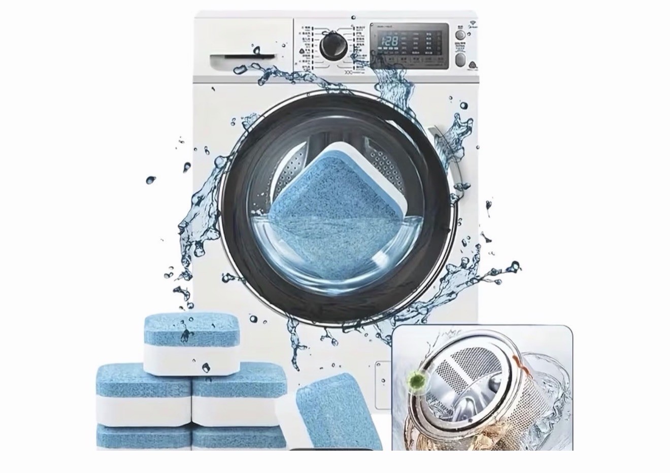 Washer Machine Cleaner Tablets 8 Pack Deep Cleaning Tablets Front Top Load