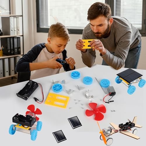 4 in 1 Solar Power & Electric Motor STEM Kits,Science Experiment Projects for