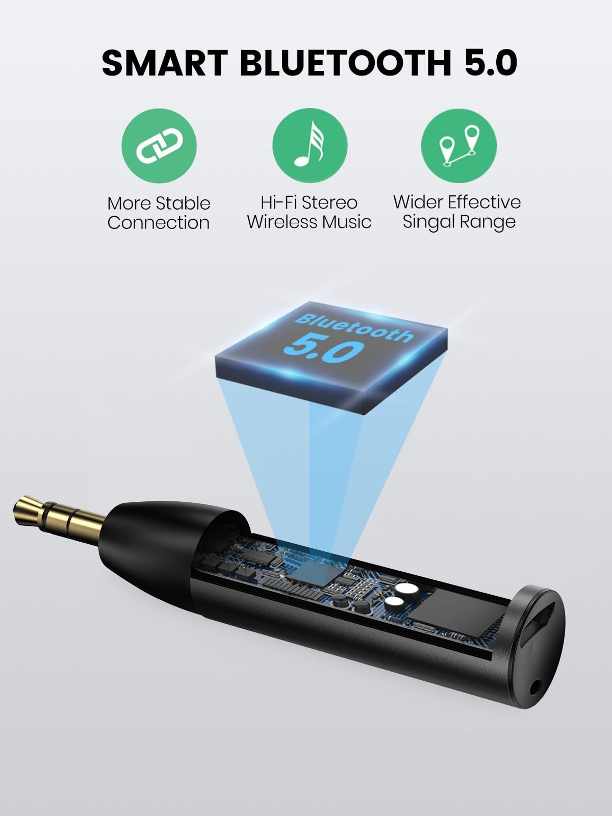 Bluetooth Aux Adapter for Car, Wireless Bluetooth 5.0 Audio Receiver with 3.5...
