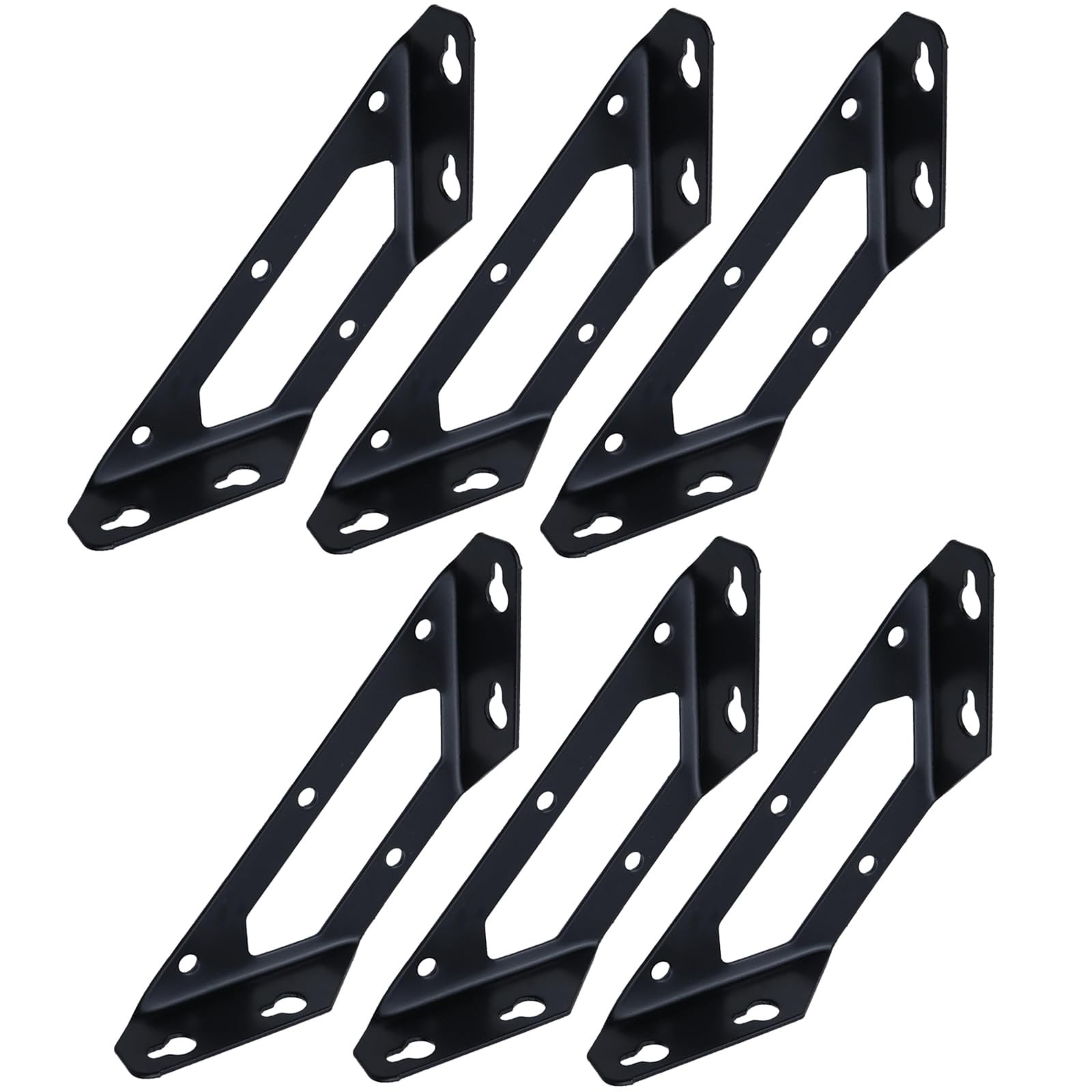 6 PCS Black Stainless Steel Corner Bracket 5.7x1.7x0.95 Inch Angle Support