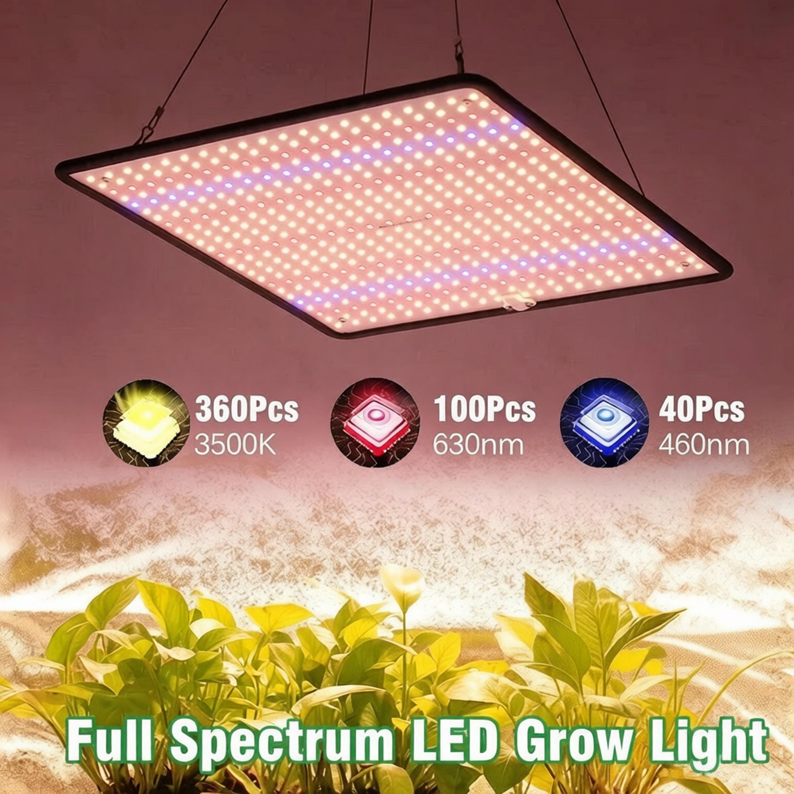 500 LED Full Spectrum Grow Light Indoor Plant Cultivation Lamp Coverage Area New