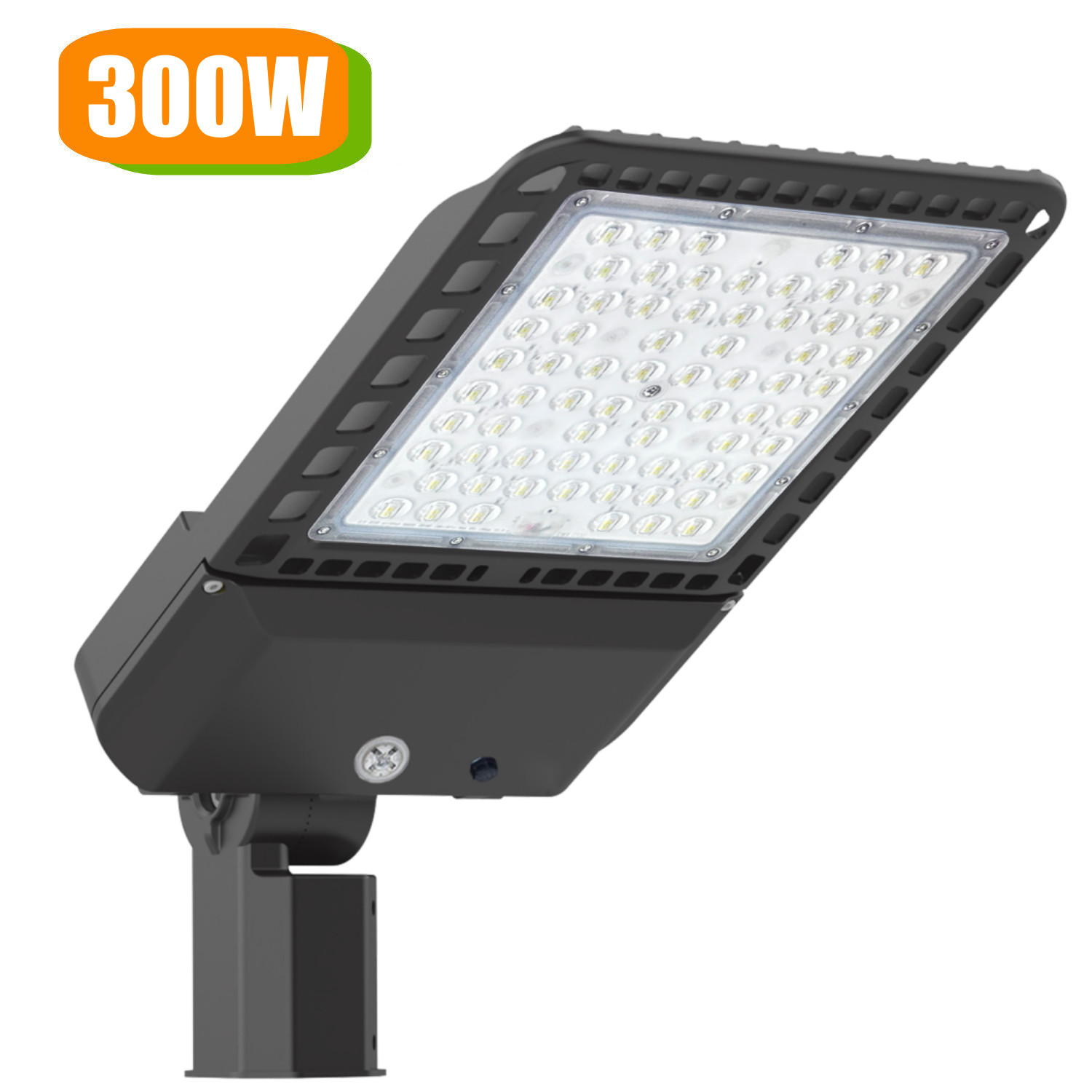 300W LED Parking Lot Lighting with Photocell Shoebox Area Light Slipfitter Mount