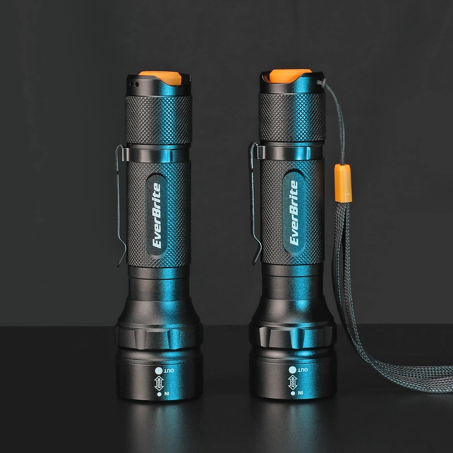 EverBrite 2PC 150Lumen Mini LED Flashlight 3Light Mode Zoomable Adjustable Focus