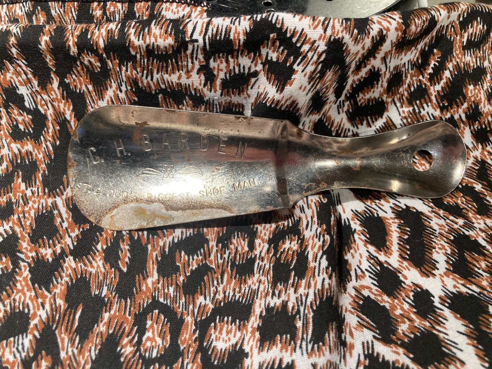 Vintage Advertising Metal Shoe Horn C. H. BARDEN St. Cloud, Minn. Shoe Store