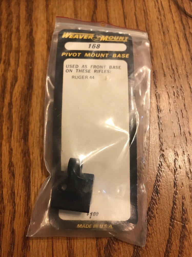 Weaver Mount 168 Pivot Mount Base Ruger 44 Ships N 24hrs