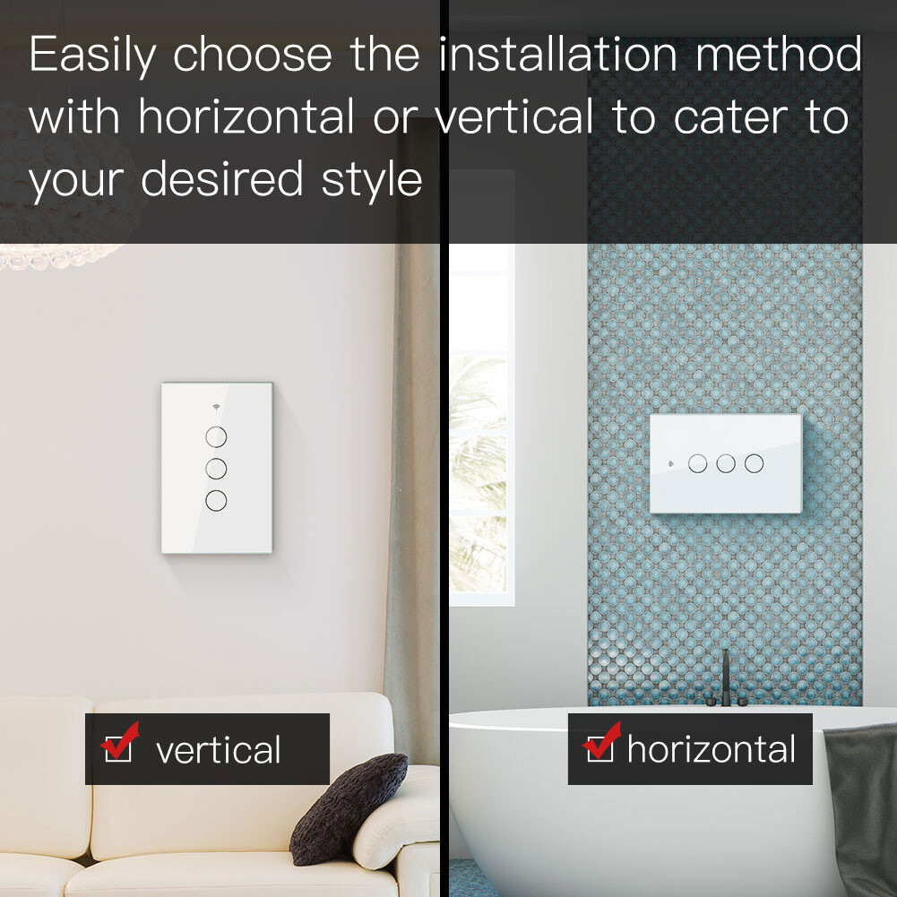 MOES WiFi RF Smart Light Switch Wall Touch Alexa Google Voice Control APP Remote