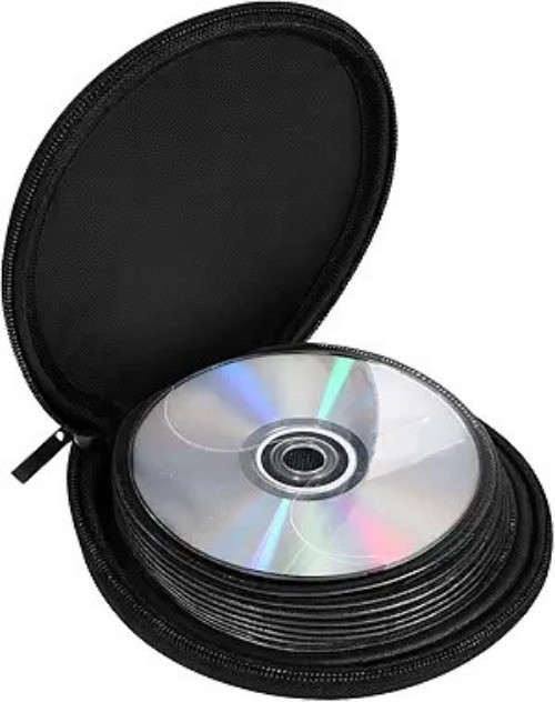 20 Capacity CD/DVD Case Holder Organizer, Portable CD Storage Bag, Round Small C