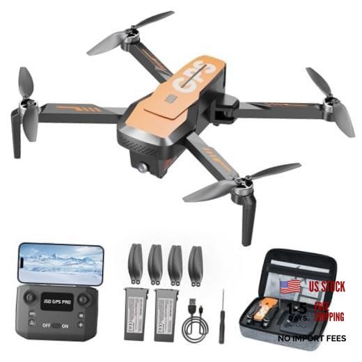 Drones with Camera for Adults 4K - GPS Drone with Auto Return, Brushless Orange