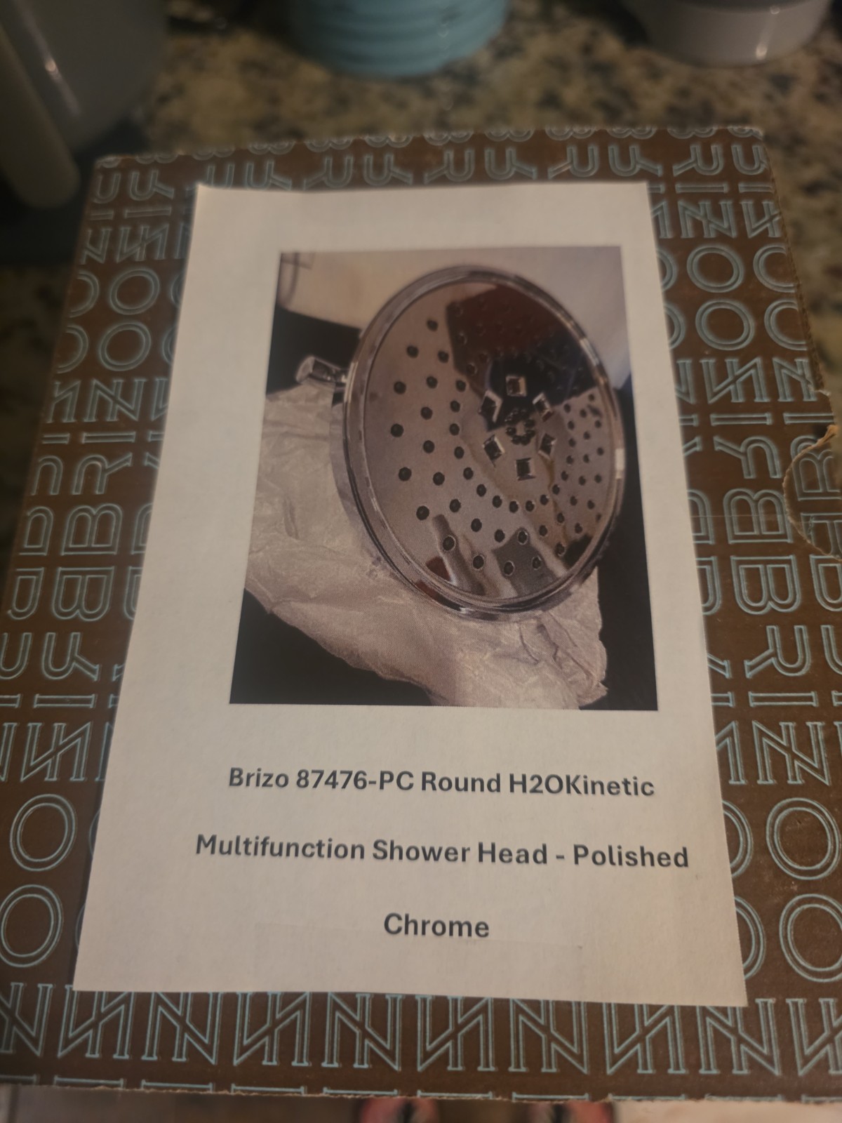 Brizo 87476 - PC Round H20 Kinetic multifunction showerhead, polished chrome
