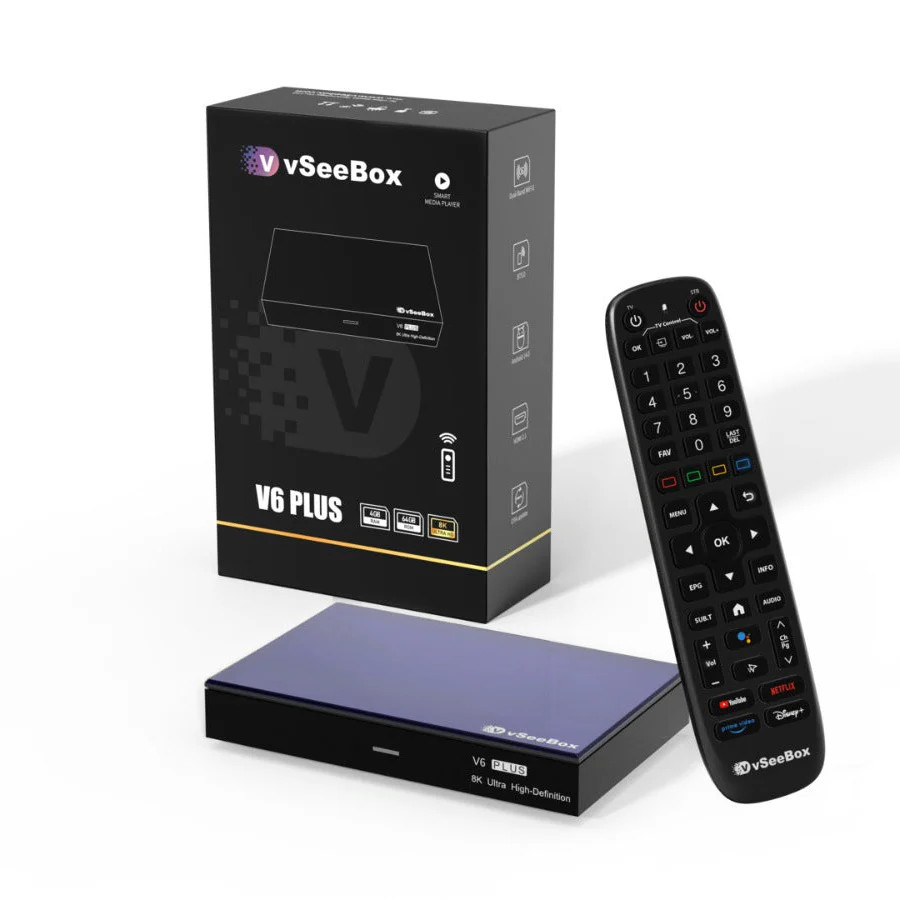 Vseebox V6 Plus Tv With Smart Backlit Bluetooth  Split Screen box Remote Control