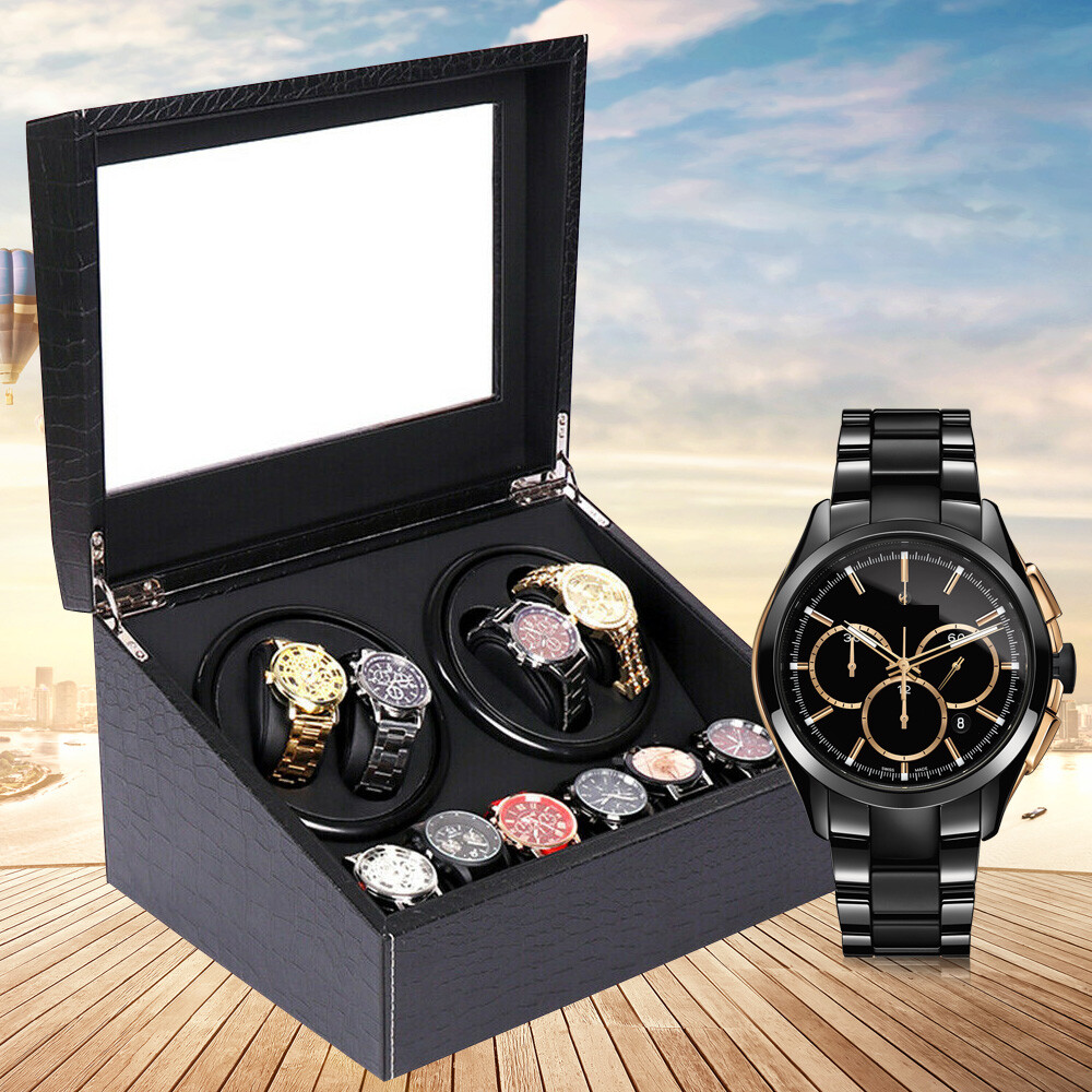 4+6 Automatic Rotation Watch Winders Display Box Storage Case Organizer Silent