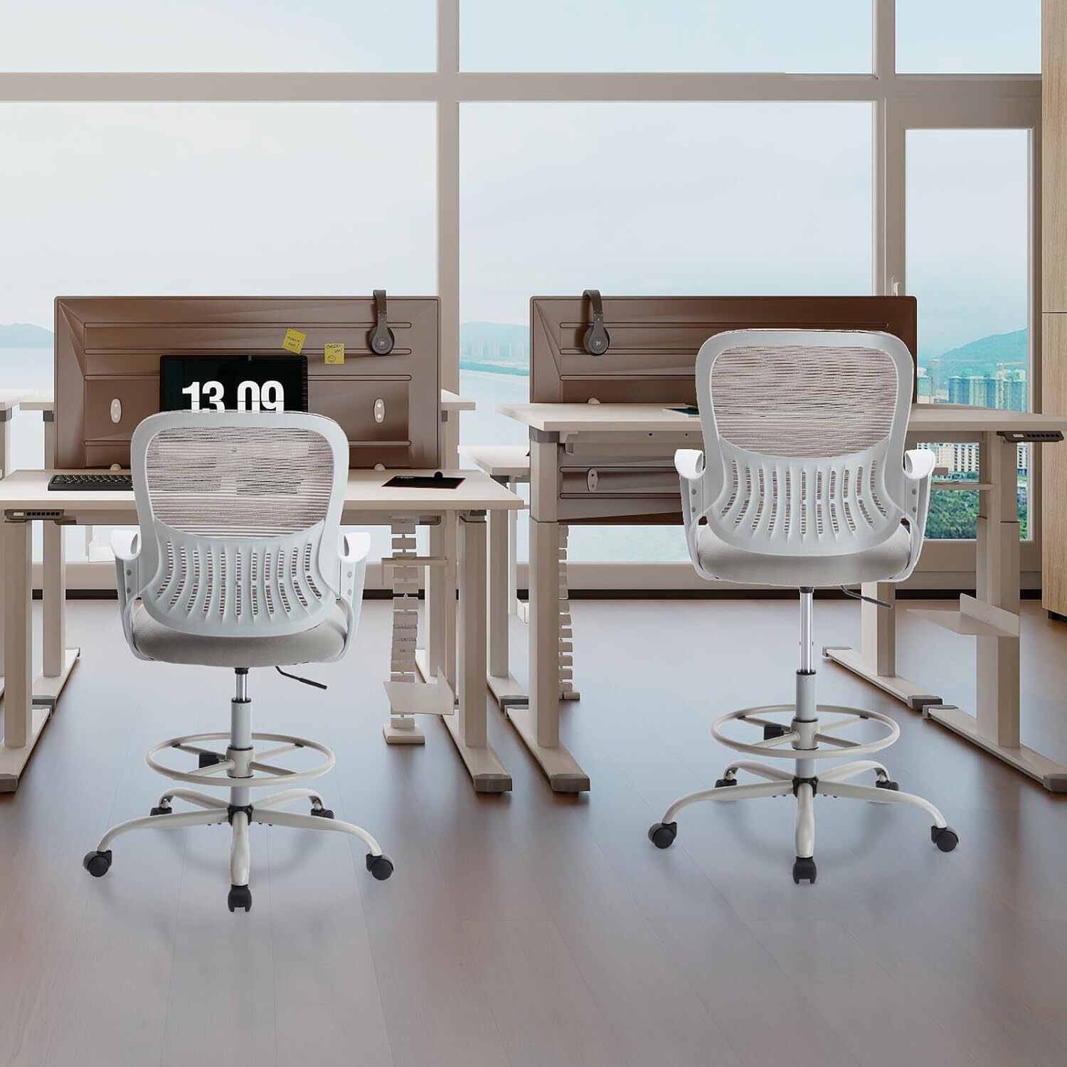 Adjustable Drafting Chair Tall Home Office Ergonomic Standing Desk Chairs