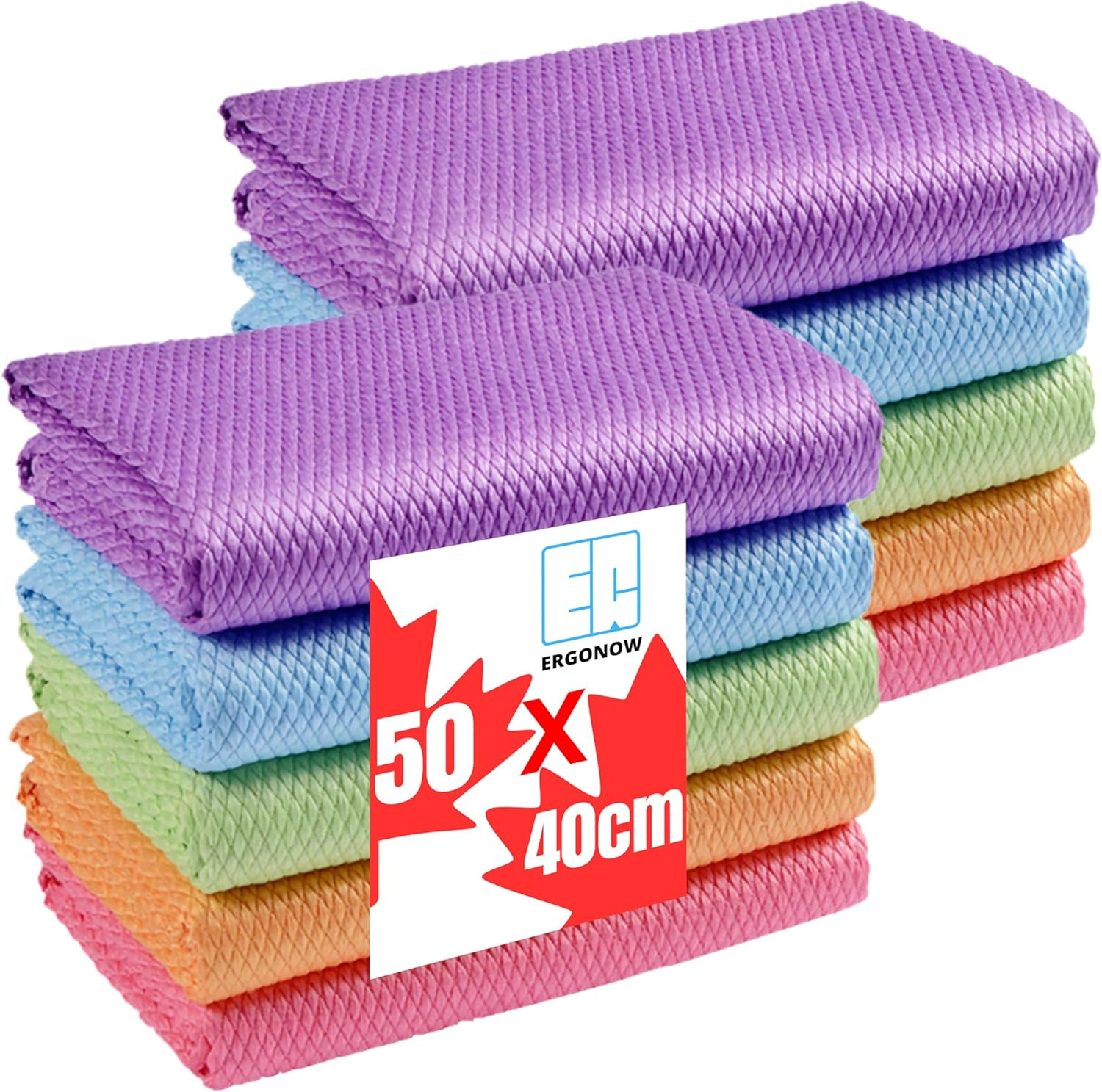 XXL Streak Free 40x50cm Glass Cleaning Cloth, Lint Free Nanoscale Microfiber Fis
