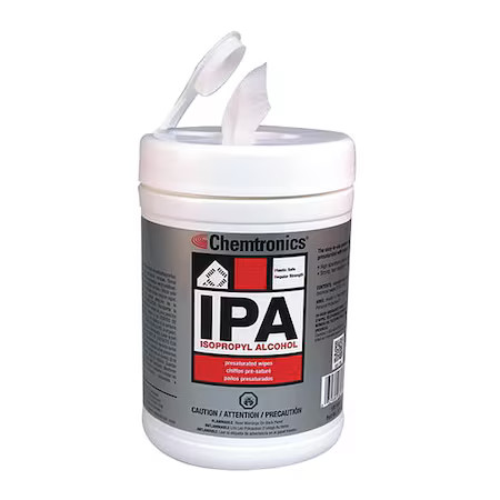 Chemtronics Sip100p Wet Cleaning Wipes, Canister, White