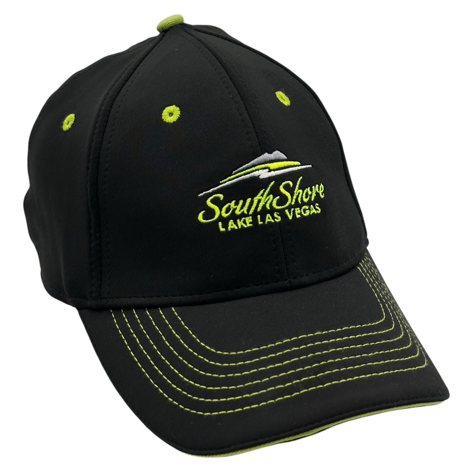 SouthShore Country Club Lake Las Vegas Golf Hat Stretch Flex Cap Black Green