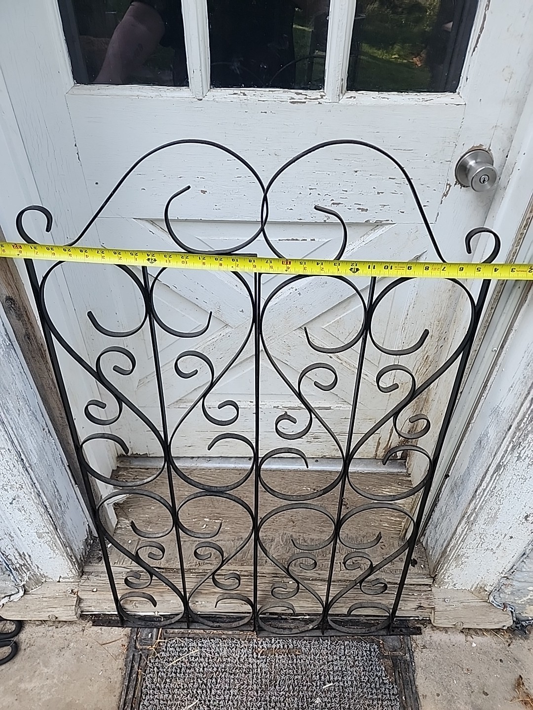 Vintage 1890s Wrought Iron Heart-shaped Design Swinging Doors For Entryways