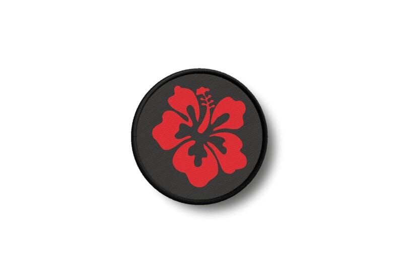 Hibiscus Red Flower Iron-On Patch Badge