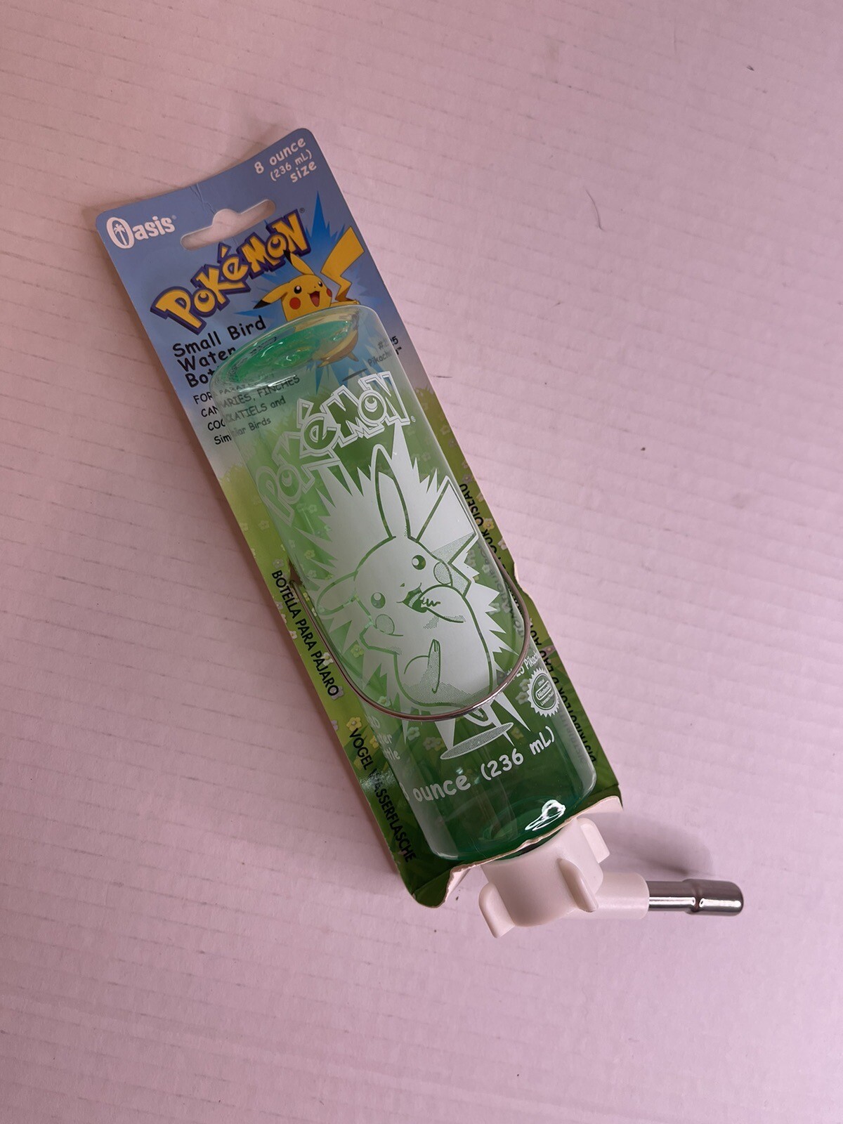 Pokémon Small Bird Water Bottle Green Pet 2002 Hamster Rodent Rabbit Pikachu