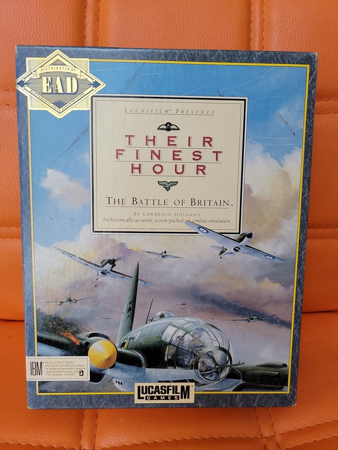 1989 Lucasfilm Their Finest HourBattle of Britain Windows PC IBM Floppy Big Box