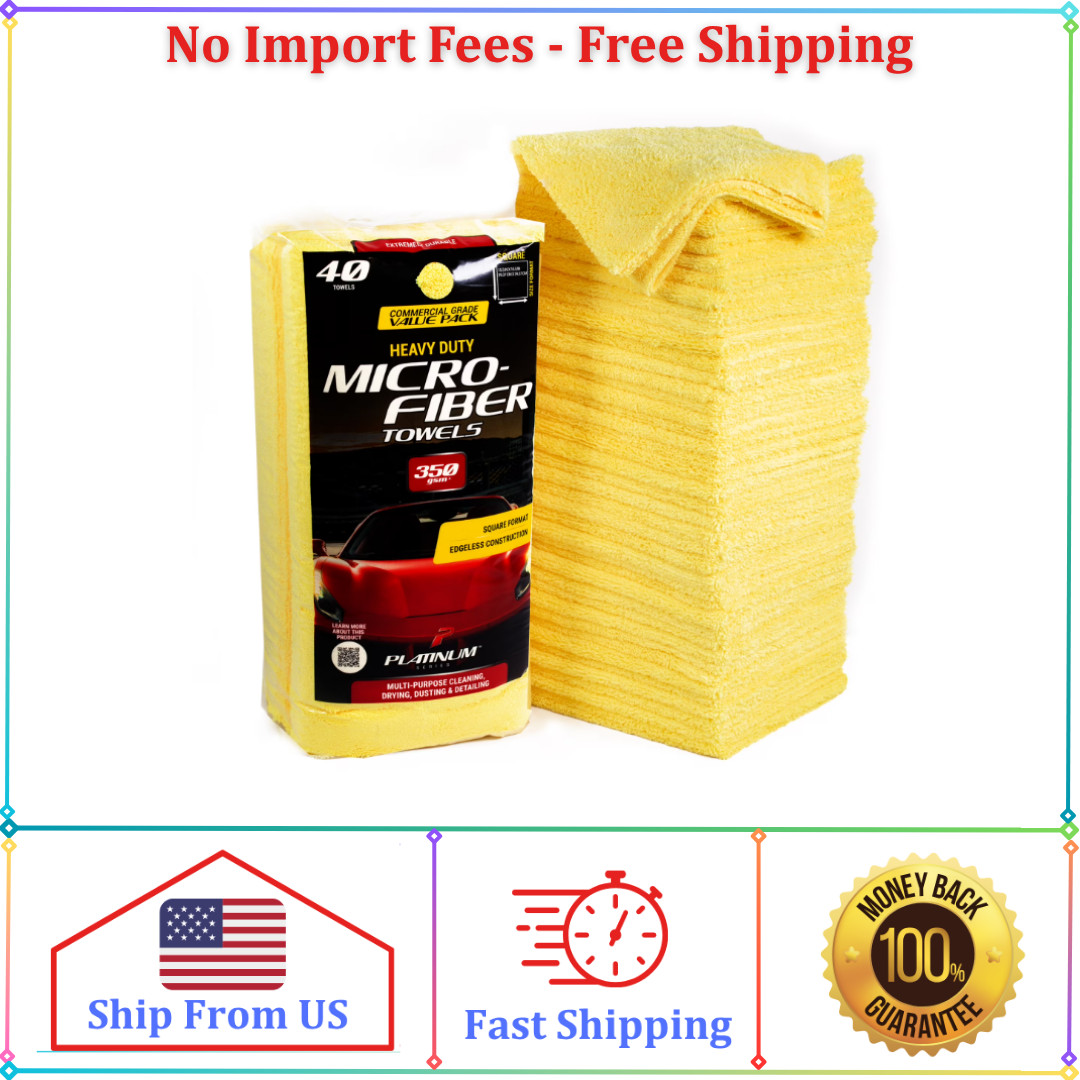 Platinum Series 40 Pack Premium Microfiber Auto and Home Detailing Towels