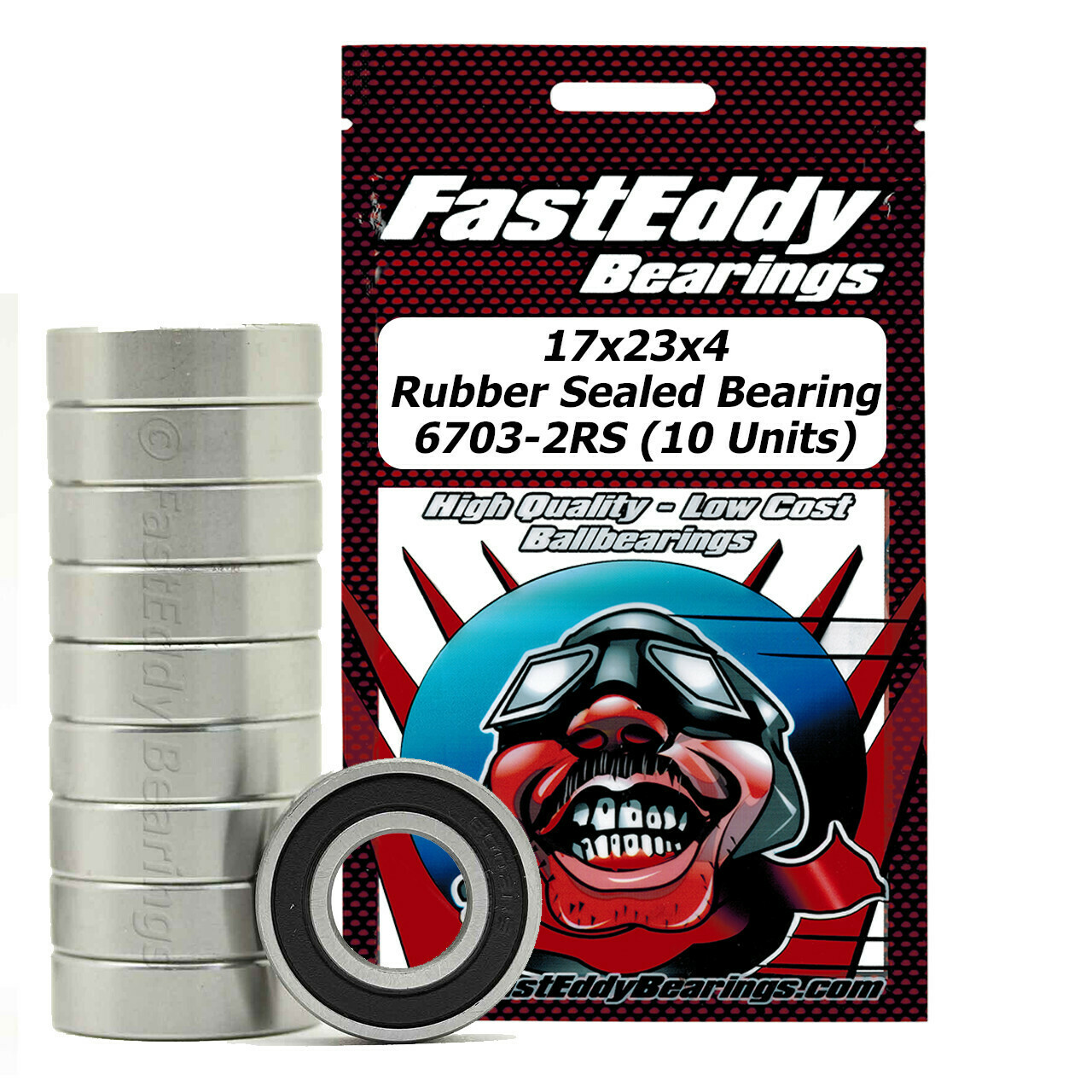 17X23X4 Rubber Sealed Bearings 6703-2RS 10 Units