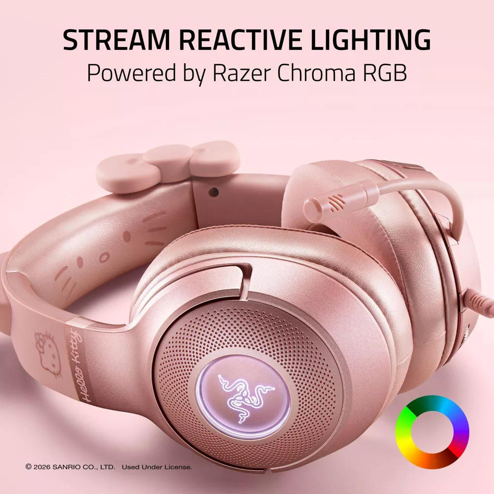 Razer Kraken Kitty V2 USB Headset with Kitty Ears - Hello Kitty