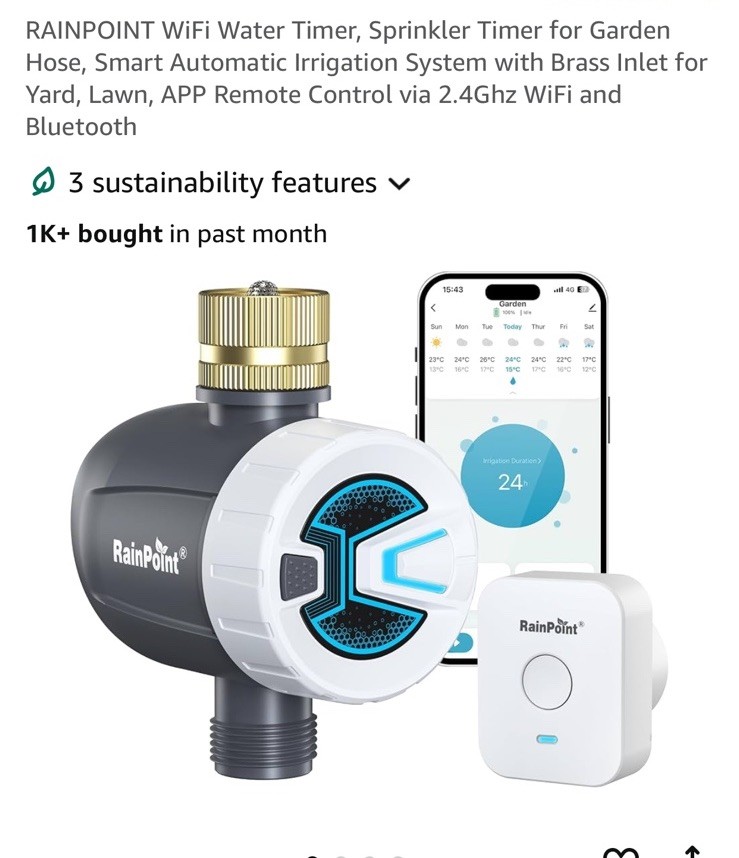 RAINPOINT WiFi Water Timer, Sprinkler Timer for Garden Hose, Smart Automatic ...