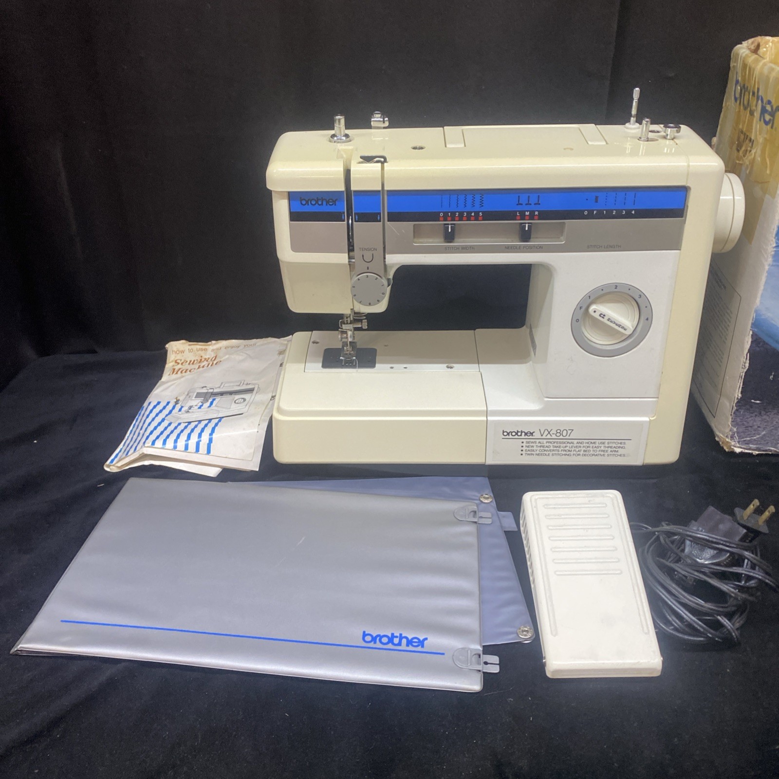 Brother VX-807 Sewing Machine With Box Manual & Foot Pedal