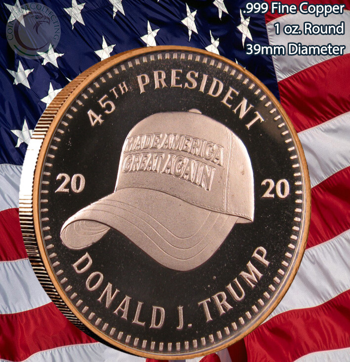 "Trump - MAGA Hat" 1 oz .999 Copper Round #11 in the Trump Series