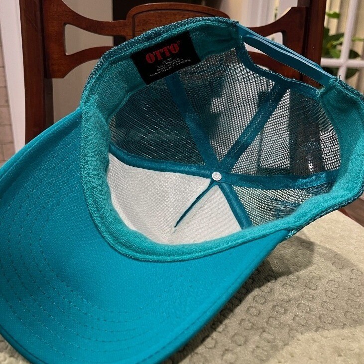 Otto Dolphins Trucker Hat Teal Orange Embroidered Patch Snapback Cap