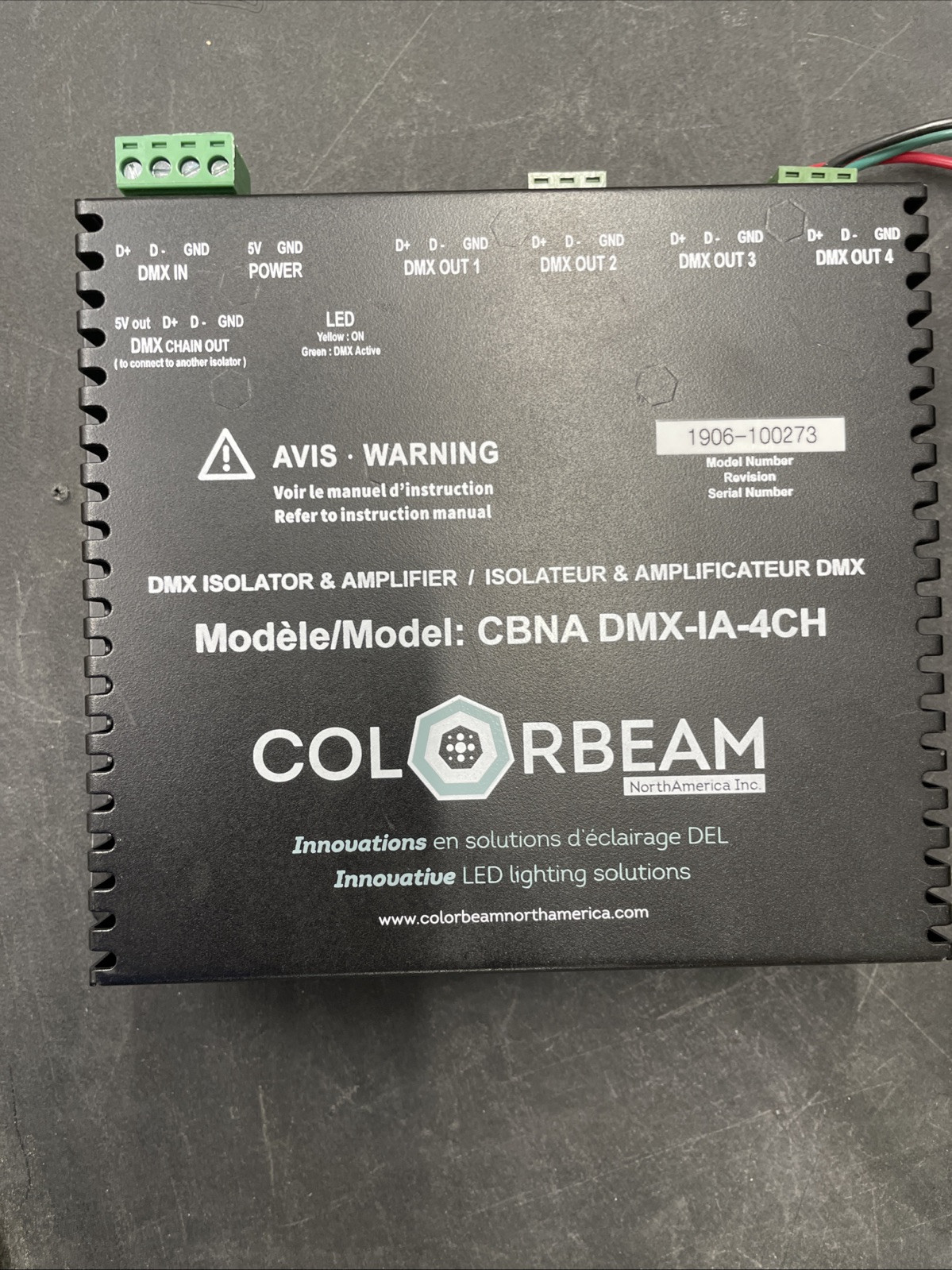 Color Beam | CBNA DMX-IA-4CH | DMX Isolator And Amplifier