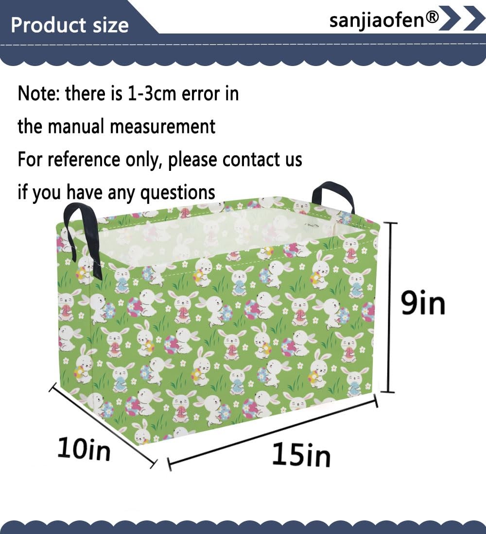 Sanjiaofen Rectangular Easter Baskets, Easket Basket for Kids.Cute Storage Ba...