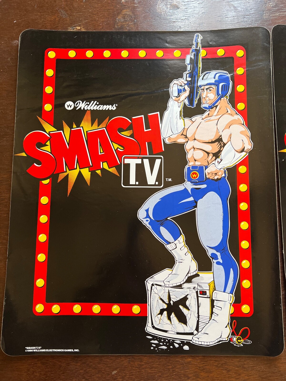 NOS Williams SMASH T.V. conversion side art set - 20" x 16"