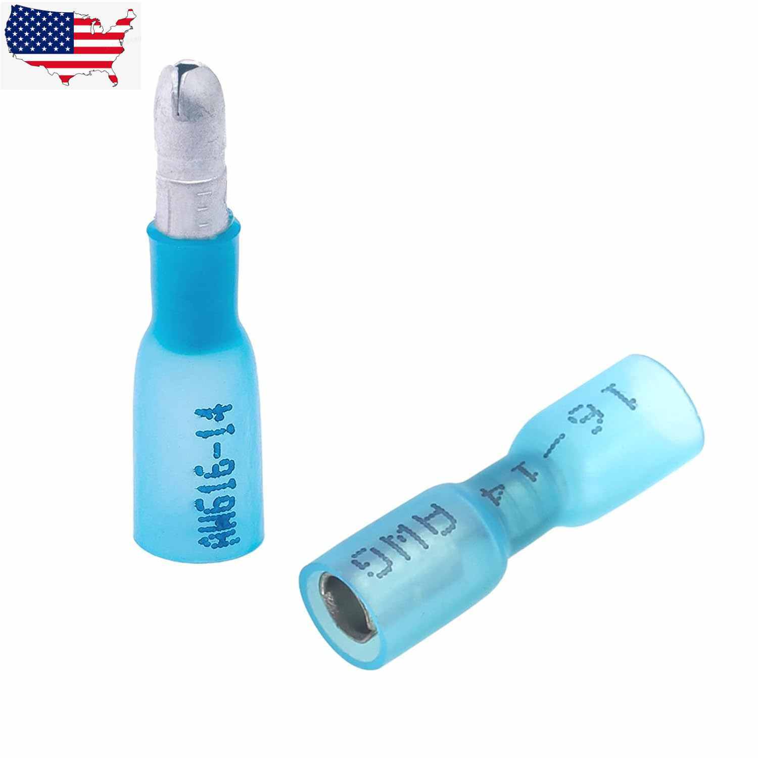 100X Heat Shrink Bullet Wire Connectors 16-14AWG Male Female Crimp Terminals