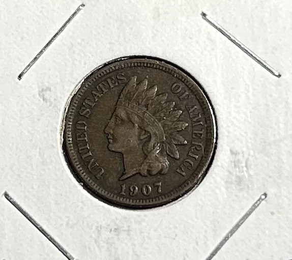 1907 Indian Head Cent Penny NICE VF  COMPLETE  LIBERTY - LOT 104