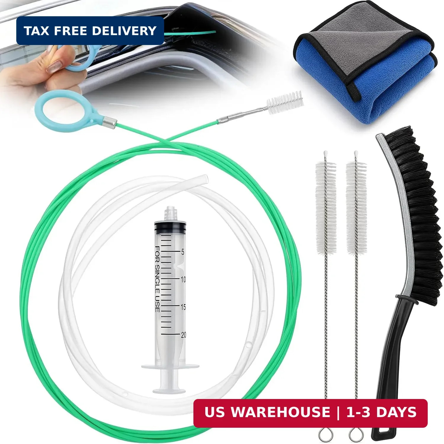 XANGNIER Car Sunroof Drain Cleaning Tool Kit,7 Pcs | 118in Extra Long Flexible A